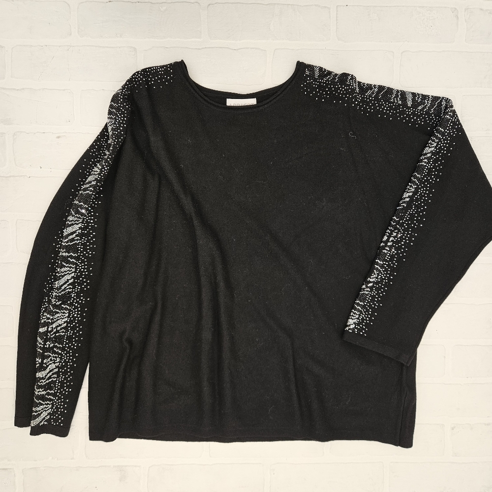 Zebra Studded Boatneck Sweater